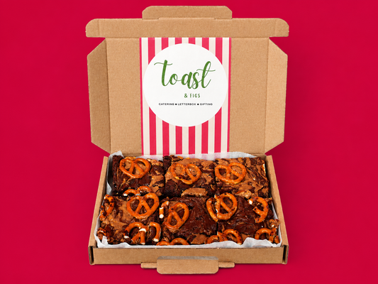 Peanut Butter Pretzel Brownie Box